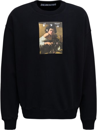 Off-White Black Cotton Sweatshirt With Caravaggio Print