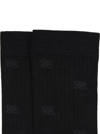 Fendi Black Socks For Girl With Double Ff