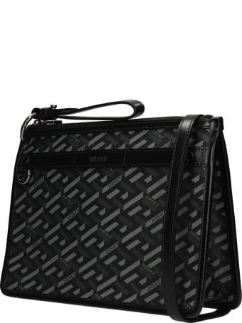 Versace Clutch In Black Polyuretan