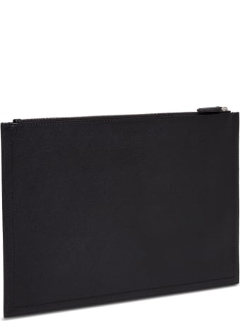 Givenchy Clutch In Black Hammered Leather
