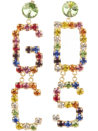 GCDS Crystal-embellished Logo Earrings