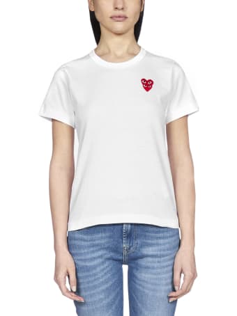 Comme des Garçons Play Double Patch-logo Cotton T-shirt