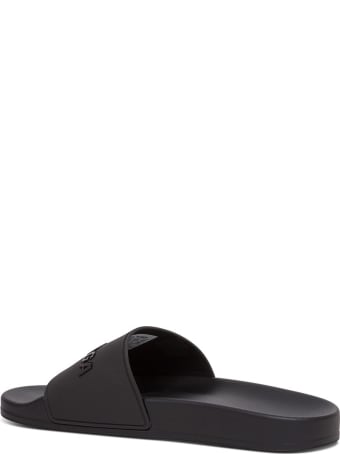 Balenciaga Rubber Slide Sandals With Logo