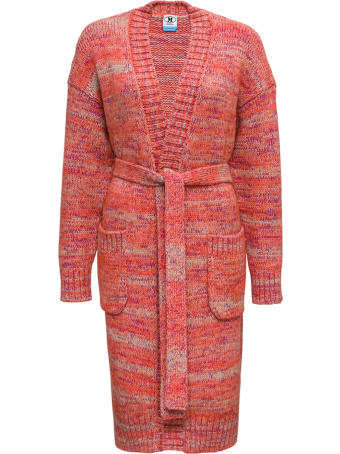 M Missoni Cotton Blend Long Cardigan With Belt