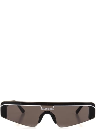 Balenciaga Woman Black Ski Rectangle Sunglasses