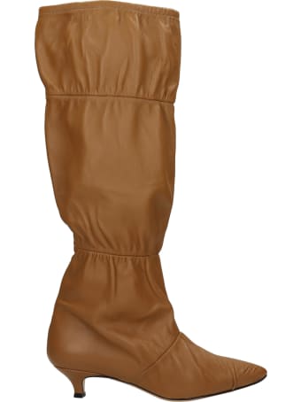 Alchimia Low Heels Boots In Leather Color Leather