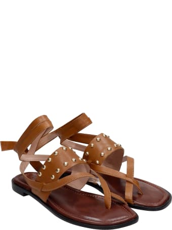 Schutz Flats In Leather Color Leather