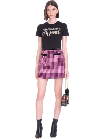 Versace Jeans Couture T-shirt In Black Cotton