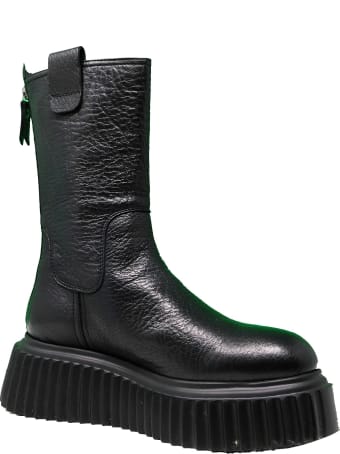 Attilio Giusti Leombruni Agl Black Leather Ankle Boots