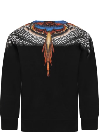 Marcelo Burlon Black Sweatshirt For Boy With Iconic Wings