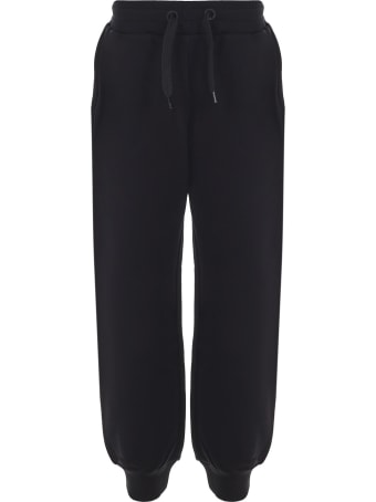 Fendi Black Cotton Joggers With Logo