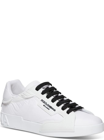 Dolce & Gabbana Portofino Sneakers In Nylon And Rubber With Logo