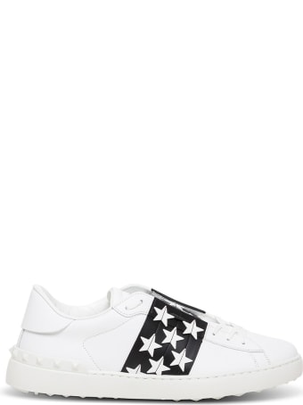 Valentino Garavani Open Leather Sneakers With Star Detail
