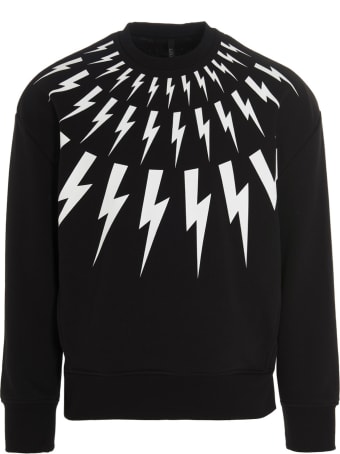 Neil Barrett 'chalk Fair-isle Thunderbolts' Sweatshirt