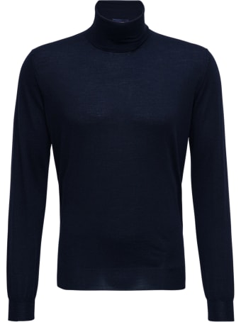 Lardini Blue Wool And Silk Sweater