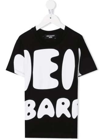 Neil Barrett Kids Black T-shirt With Macro Bold Logo