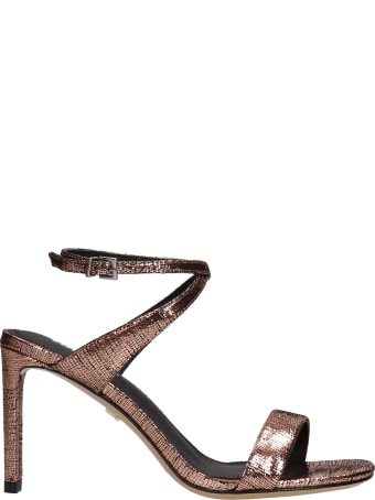 Lola Cruz Sandals In Copper Leather