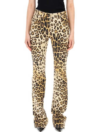 Etro Leopard Print Flared Jeans