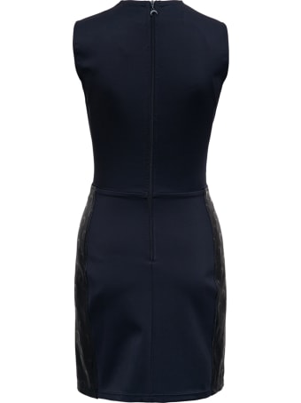 Marine Serre Black Leather Sleeveless Dress With Moon Print