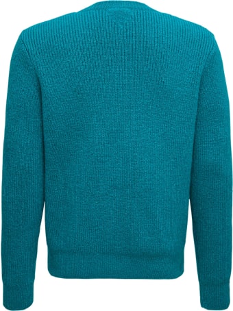 Bottega Veneta Petrol Colored Heavy Mohair Crew Neck Sweater