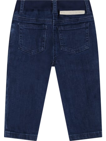 Stella McCartney Kids Blue Jeans For Babykids With Daisies