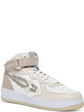 Enterprise Japan Rocket High Sneaker In Beige Leather