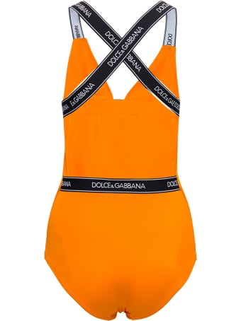 Dolce & Gabbana Orange Swimsuit With Logo