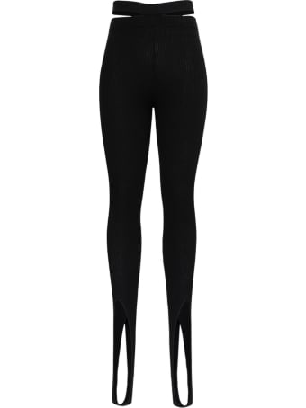 Andrea Adamo Ribbed Knit Leggings With Cut Out Details