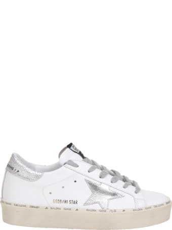 Golden Goose Hi Star In White Leather