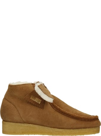 Clarks Wallabee Ankle Boots In Brown Suede