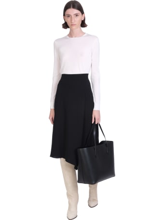 Theory Combo Flare Skirt In Black Polyester