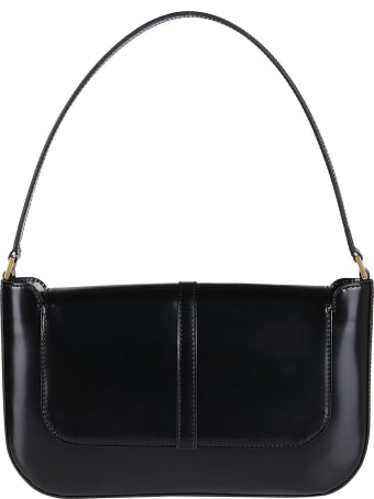 BY FAR Black Leather Miranda Shoulder Bag