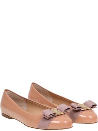 Salvatore Ferragamo Varina Ballerina In Blush Patent