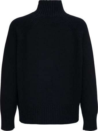 Allude Black Wool And Cashmere Sweater