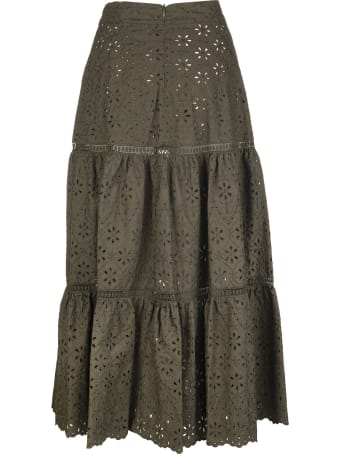 Parosh Embroidered Midi Skirt