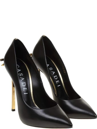 Casadei Decollete Blade Penny In Black Leather