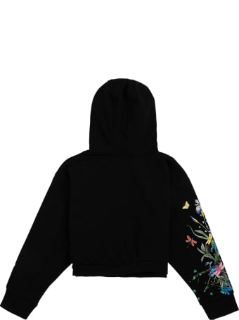 Givenchy Black Cottonhoodie With Floral Logo Print