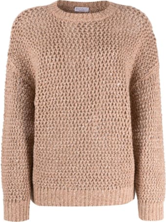 Brunello Cucinelli Wool Blend Sweater With Lurex Inserts