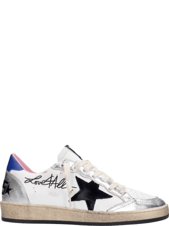 Golden Goose Ball Star Sneakers In White Leather
