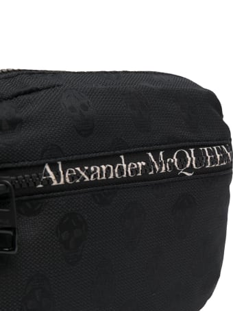 Alexander McQueen Man Black Biker Skull Urban Waist Bag