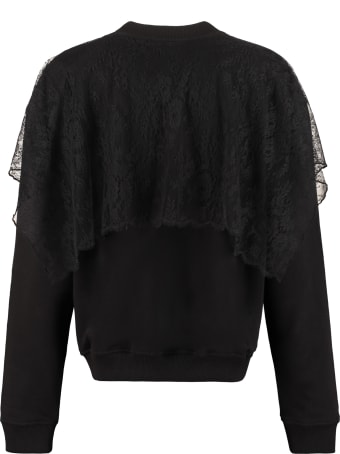 Givenchy Lace Ruffle Cotton Sweatshirt