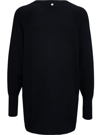 Liu-Jo Blackviscose Blend Cardigan With Chain Detail