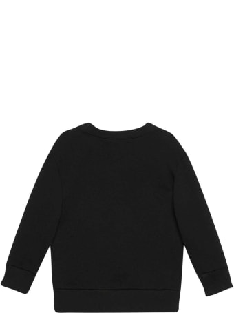 Gucci Black Sweatshirt With Frontal Colored Press, Round Neck And Long Sleeve