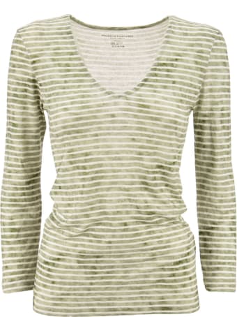 Majestic Filatures Striped T-shirt With V-neck