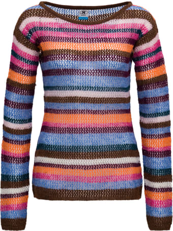 M Missoni Multicolor Striped Alpaca Blend Sweater