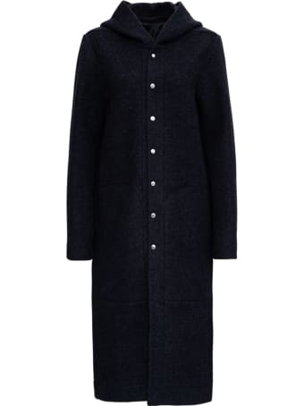 Rick Owens Long Coat In Wool Blend