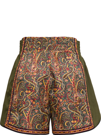Etro Tech Jersey Shorts With Floral Print And Pegaso