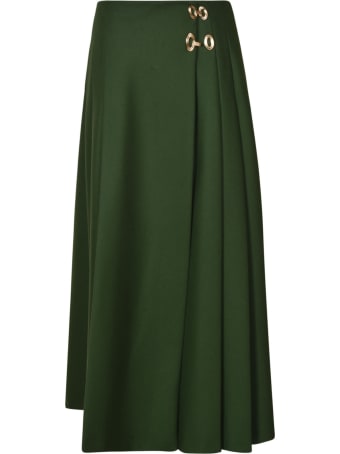 Alberta Ferretti Plain Pleated Long Skirt