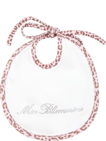 Blumarine Multicolor Bib For Baby Girl With Logo
