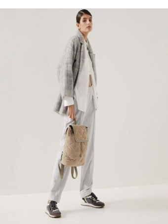 Brunello Cucinelli Double-breasted Jacket In Brushed Wool Blend